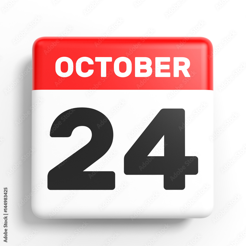 October 24. Calendar on white background. October 24. Calendar on white background.