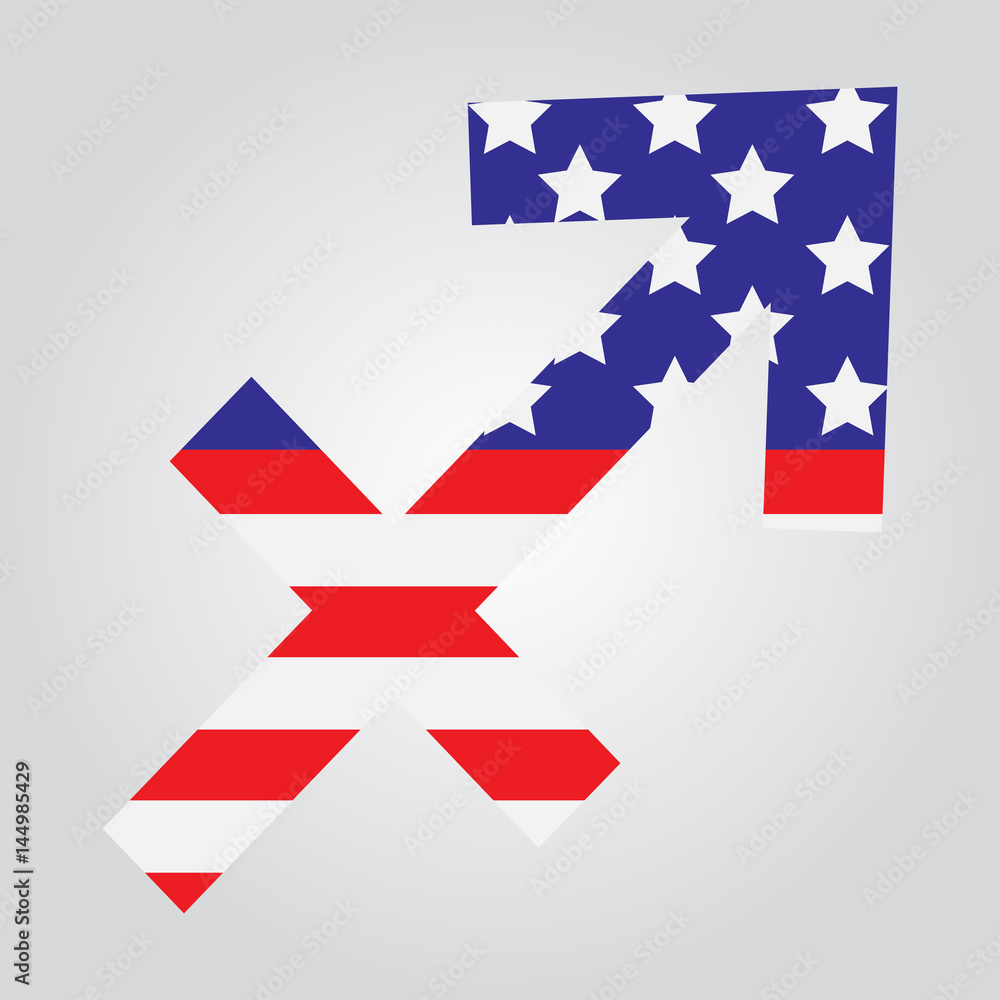 USA flag in form of Sagittarius zodiac sign USA flag in form of Sagittarius zodiac sign