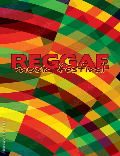 Reggae background for music festival. Vector graphic pattern. CMYK colors