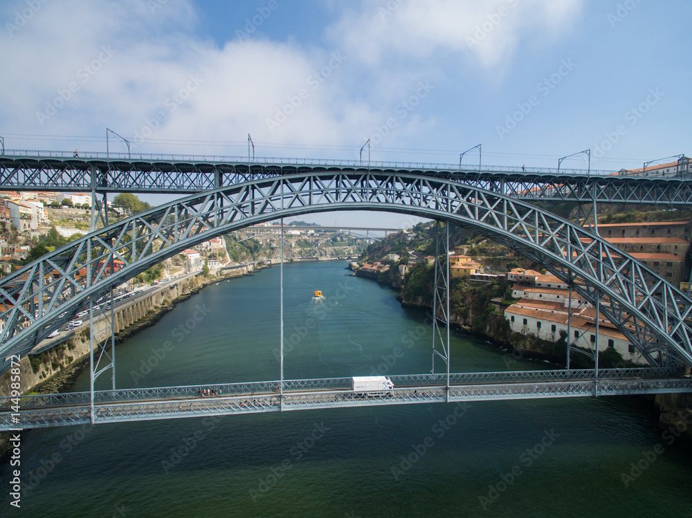 2016 09 Porto, Portugal: One flew over the Douro river and boat