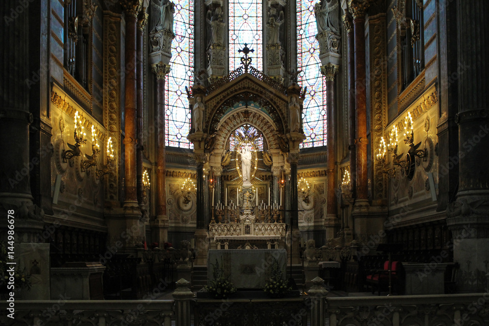 the basilica details of notre-dame de fourvière