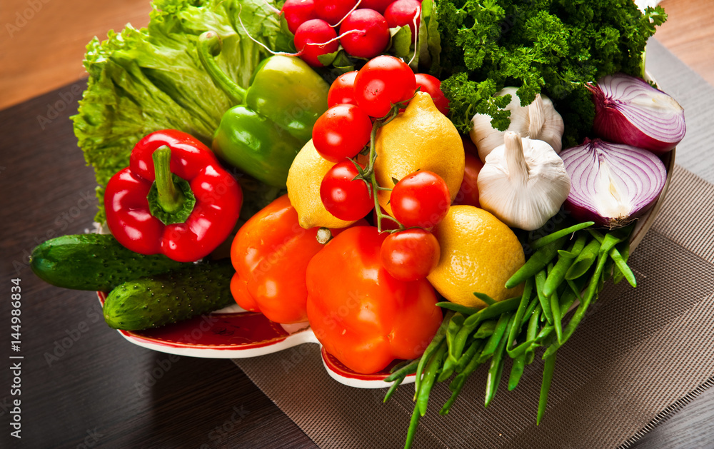 Vegetables on a table in a cafe Vegetables on a table in a cafe