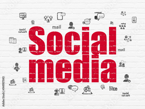 Social media concept  Social Media on wall background