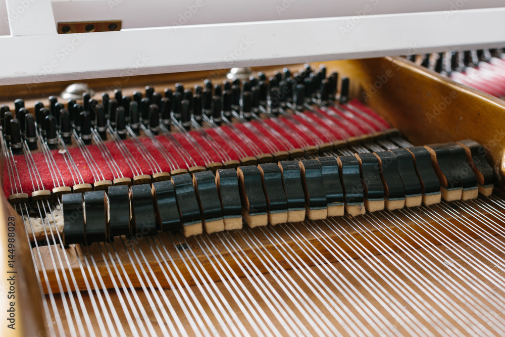 White piano details White piano details