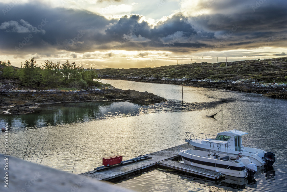Hafen für Angelboote in Norwegen.