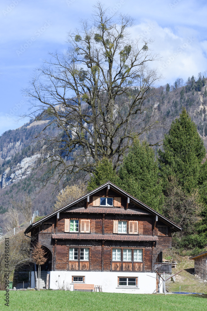 Chalet in the countryside of Wolfenschissen on the Swiss alps Chalet in the countryside of Wolfenschissen on the Swiss alps