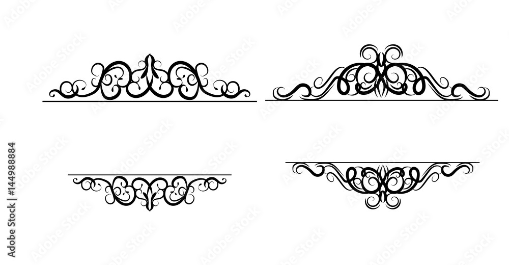 Obraz premium Vintage vector swirl frame set