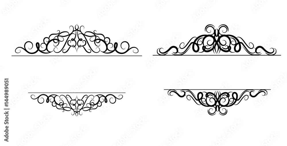 Obraz premium Vintage vector swirl frame set