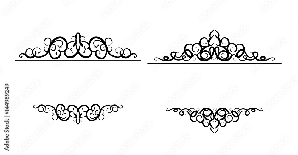 Obraz premium Vintage vector swirl frame set