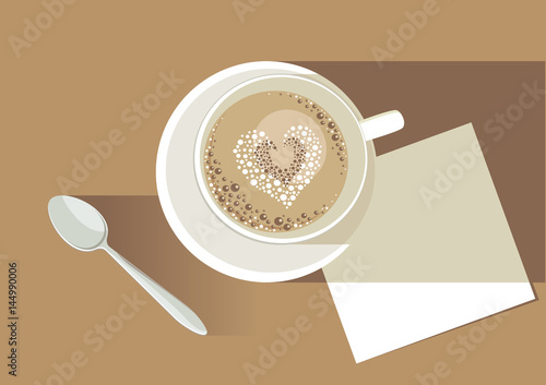 latte with business card