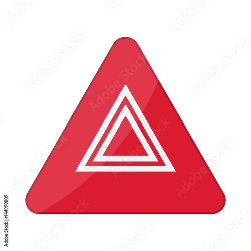Hazard warning lights flashes button in car. Vector illustration