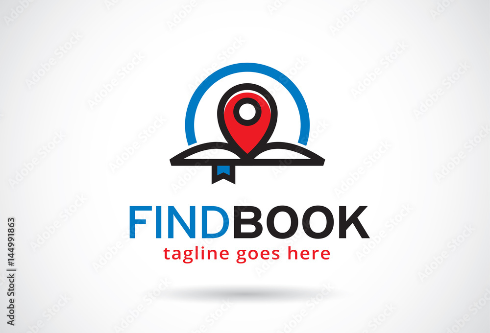 Obraz premium Find Book Logo Template Design Vector, Emblem, Design Concept, Creative Symbol, Icon