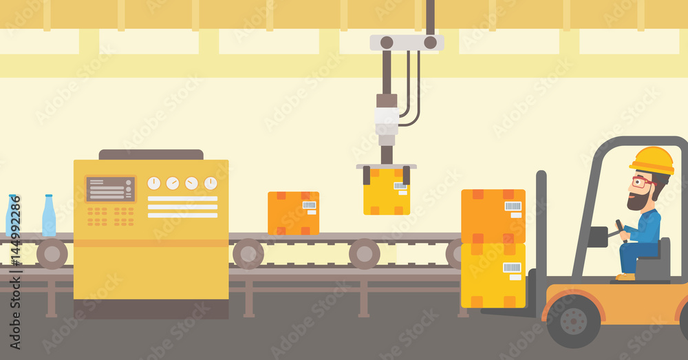 Robotic packaging production line. Robotic packaging production line.