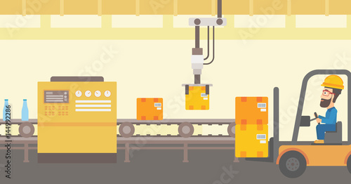 Robotic packaging production line.