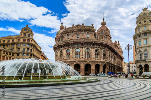 Piazza De Ferrari main square in Genoa photo