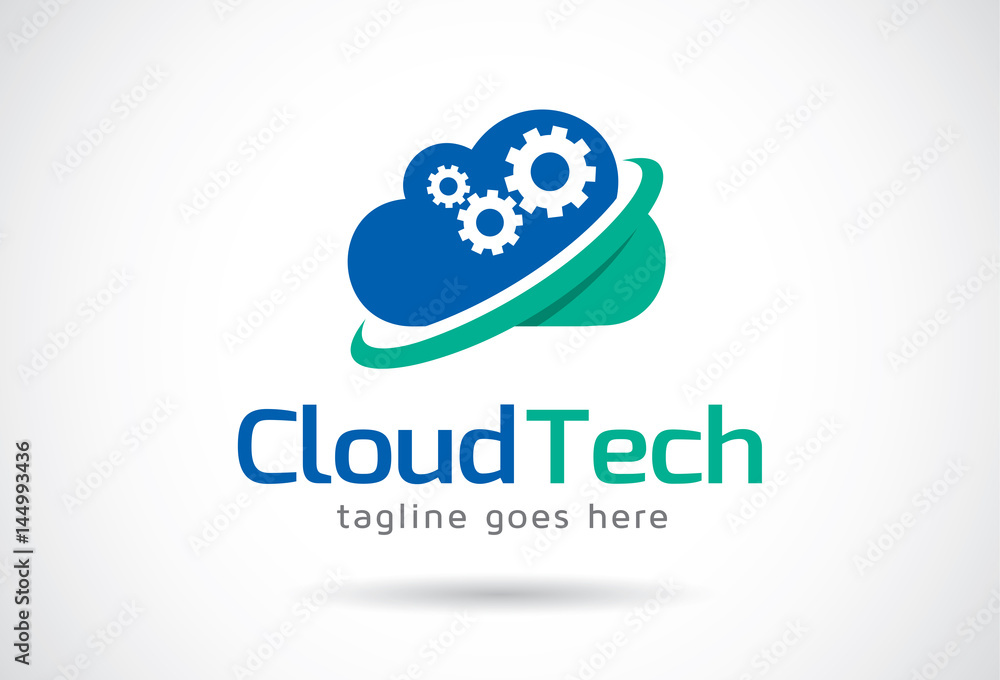 Obraz premium Cloud Tech Logo Template Design Vector, Emblem, Design Concept, Creative Symbol, Icon