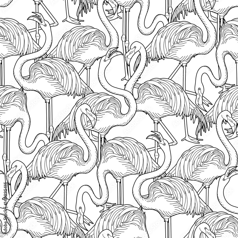 Cute graphic flamingo pattern Stock-Vektorgrafik | Adobe Stock