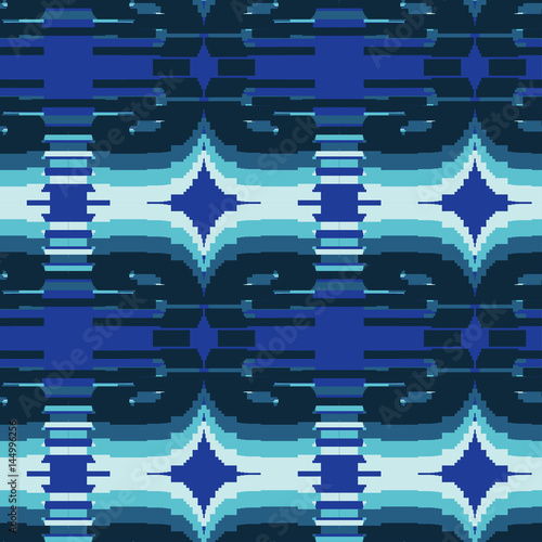 Seamless vector background with abstract geometric pattern. Abstract digital glitch graphic.
