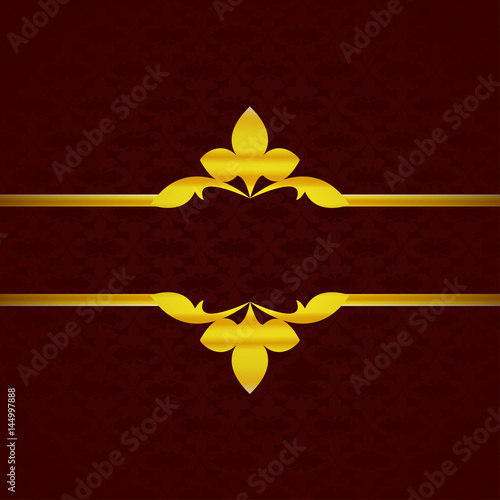 dark red luxury background with gold ornament from petals vintage