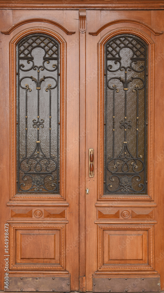 Wooden doors with glass