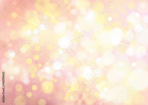 Vector pink and yellow colors, bokeh, sparkle background.