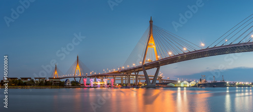 Bhumibol Bridge also casually call as Industrial Ring Road Bridge  Samut Prakarn Thailand