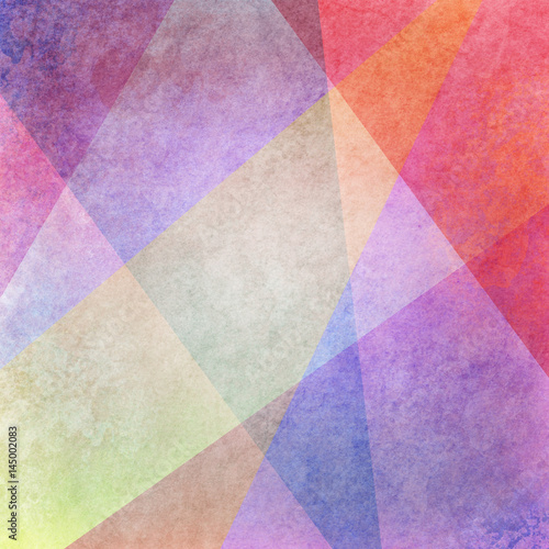 abstract colorful background design with grunge texture, purple pink blue red, yellow orange colors in random layers of shapes in artsy pattern