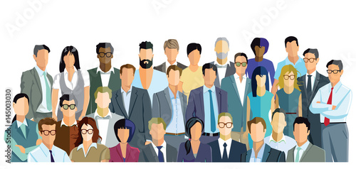 Personengruppe auf weiße Hintergrund Illustration