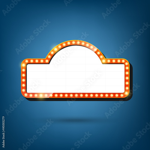 Electric bulbs billboard. Retro light frames. vector illustration