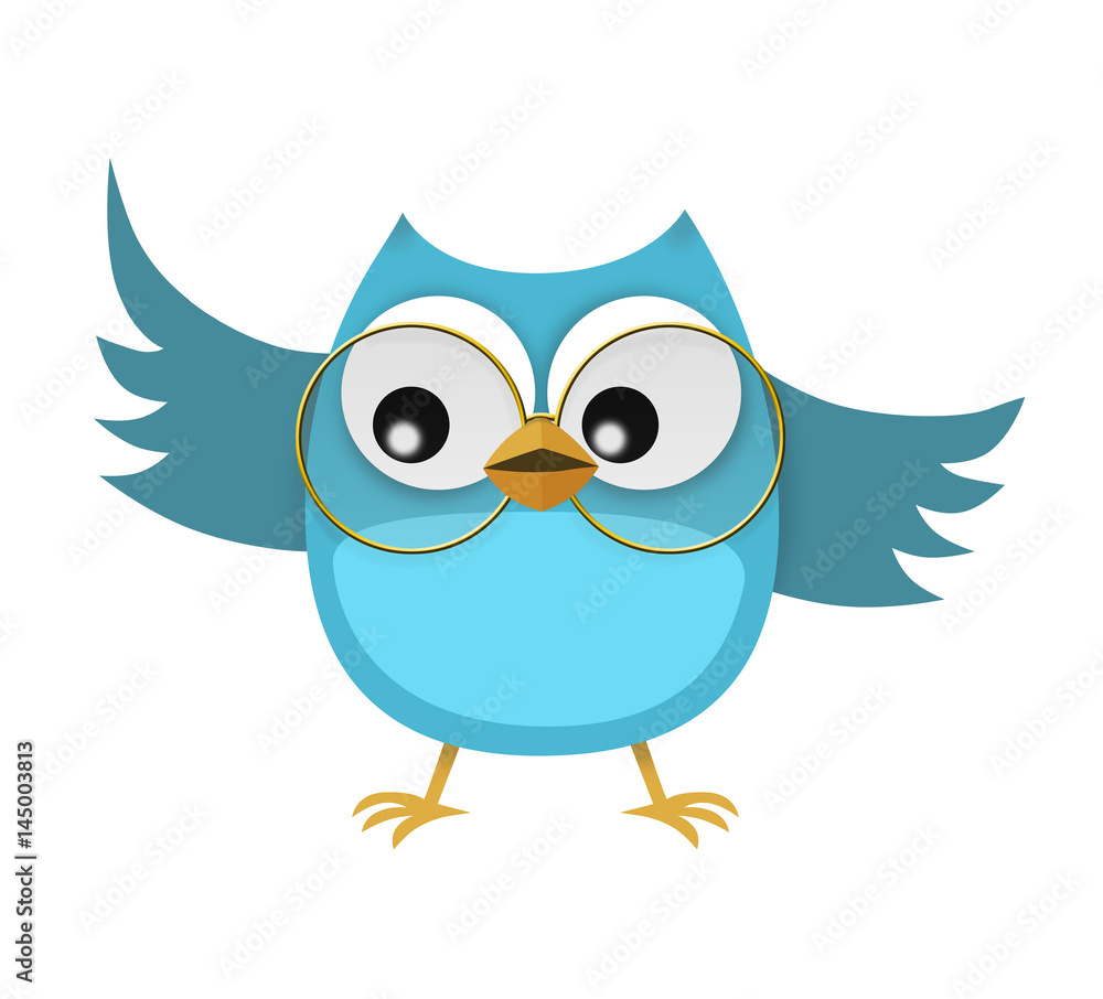 owl with google glass illustration owl with google glass illustration