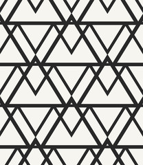 Wandcirkels Bergen patronen Geometrisch driehoekspatroon met bergketen  © Defokes