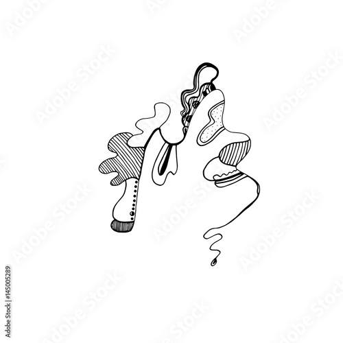 Abstract creative portrait of clown black and white
