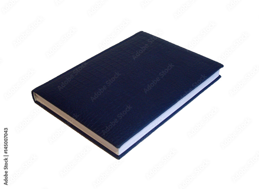 Blue diary isolated on a white background Blue diary isolated on a white background
