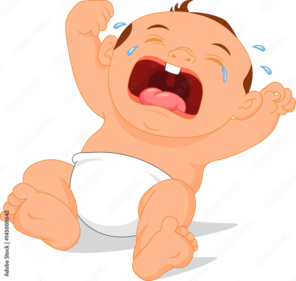baby crying cartoon Stock Vector | Adobe Stock