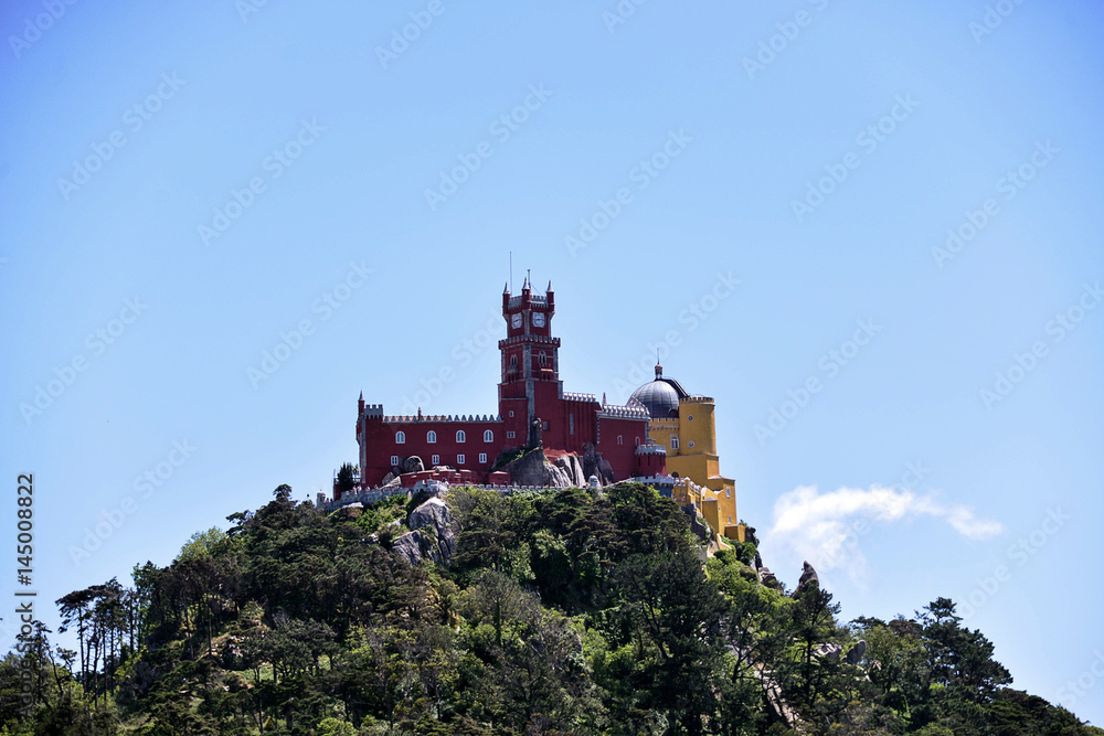 Palace in Sintra on the background of clear sky