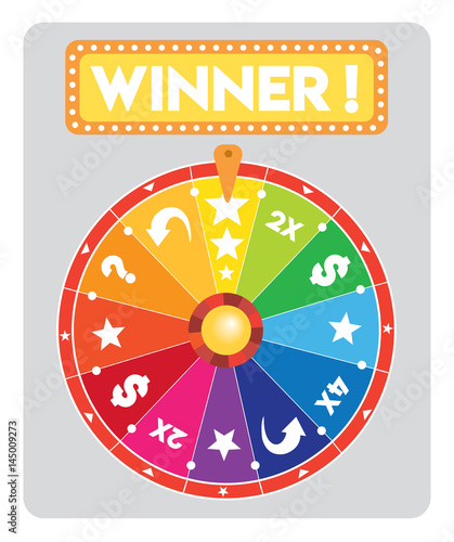 multicolored Lucky wheel flat illustration