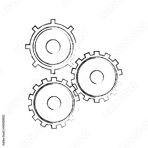 gear cog teamwork collaboration concept sketch vector illustration eps 10
