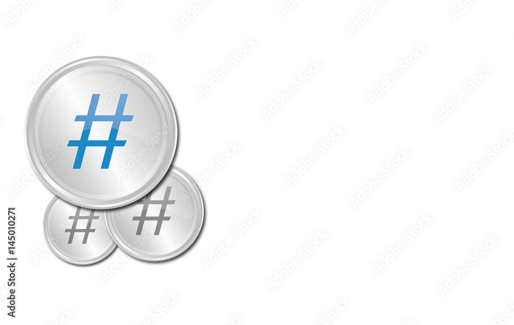 Obraz premium Buttons mit Freiraum - Raute Hashtag