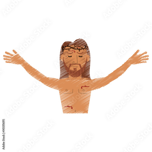 drawing jesus christ resurrection design vector illustration eps 10 photo