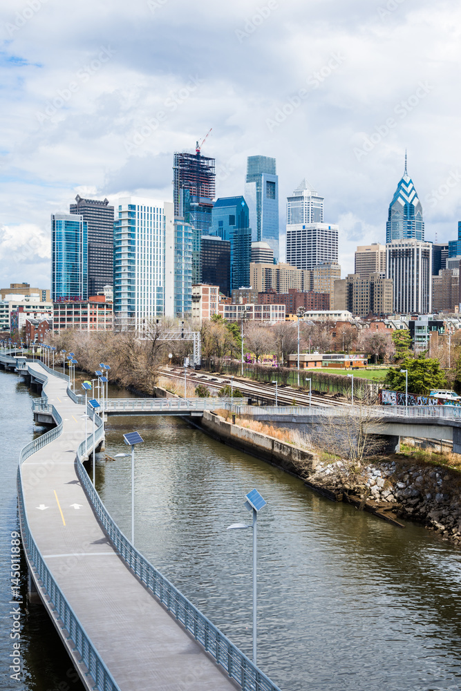 Φωτογραφία aerial from south street bridge of philadelphia pennsylvania above schulykill tr