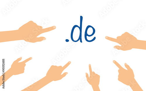 Hände zeigen auf - de deutsche Domain