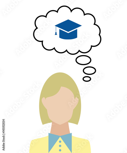 Frau überlegt - Studieren Universität