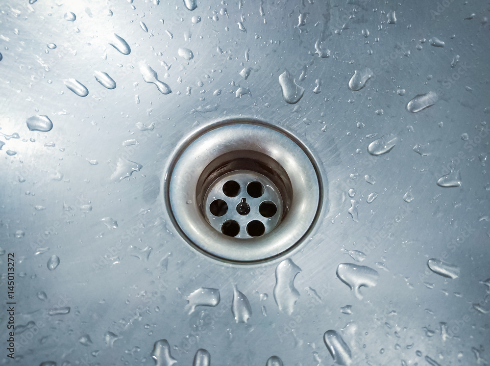 Selective focus of silver sink. Close up image Selective focus of silver sink. Close up image