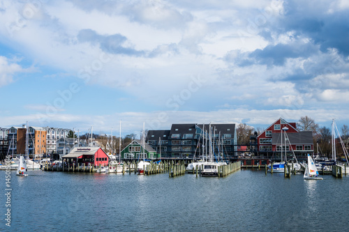 Harbor Area of Annapolis, Maryland on a cloudy spring day with sail boats © Christian Hinkle