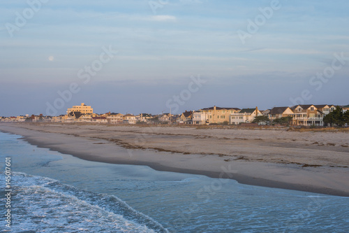 Sandy Beach in ventnor city beach in atlantic city, new jersey at sunrise © Christian Hinkle