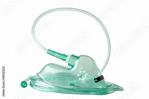 medical oxygen mask on a white background