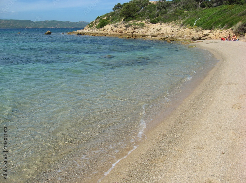 Small beach in the gulf of Sant'Amanza, Corsica island