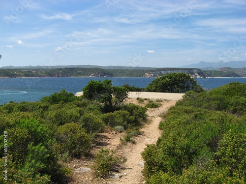 Path over the gulf of Sant'Amanza, Corsica island
