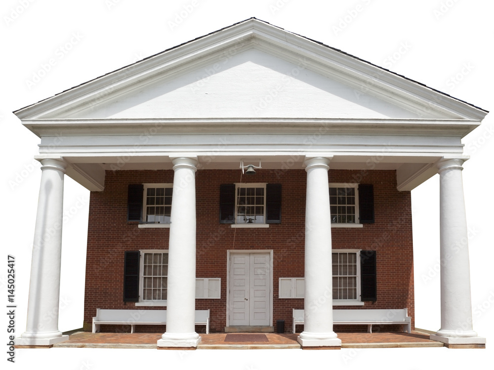 Rural brick courthouse. Isolated. Rural brick courthouse. Isolated.