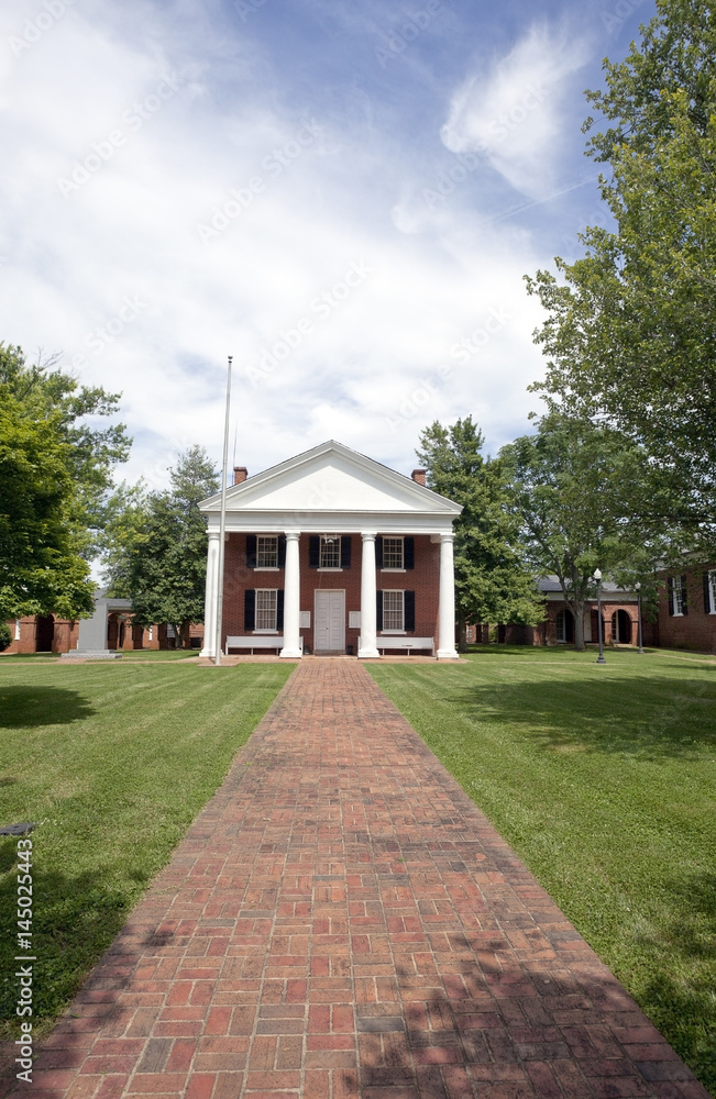 Rural brick courthouse. Vertical. Rural brick courthouse. Vertical.